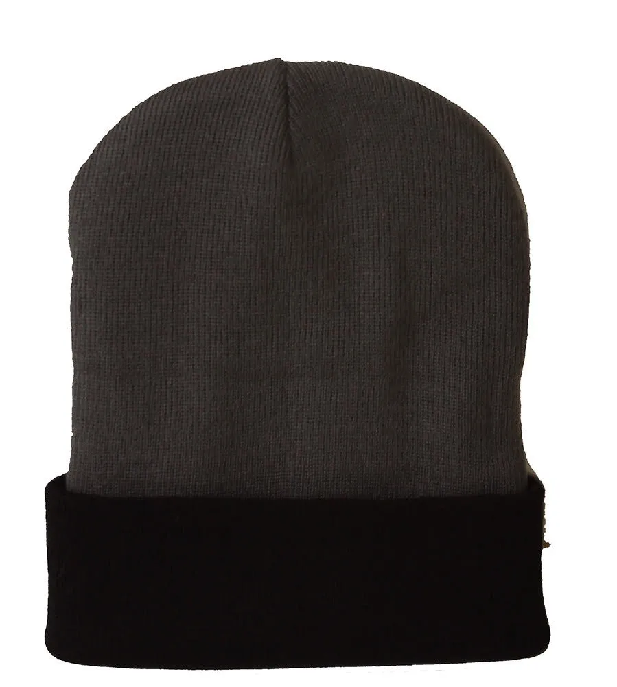 TopHeadwear's Winter Cuffed Beanie Cap Two Toned