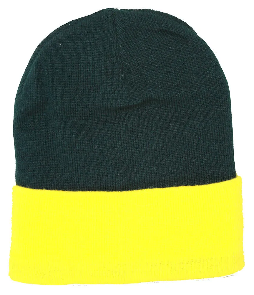 TopHeadwear's Winter Cuffed Beanie Cap Two Toned