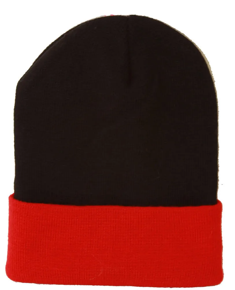 TopHeadwear's Winter Cuffed Beanie Cap Two Toned