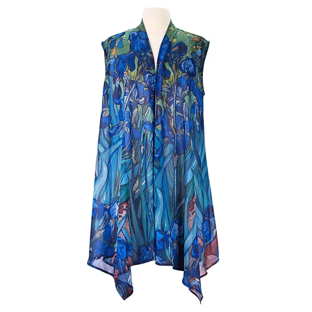 Van Gogh Irises Sheer Long Vest