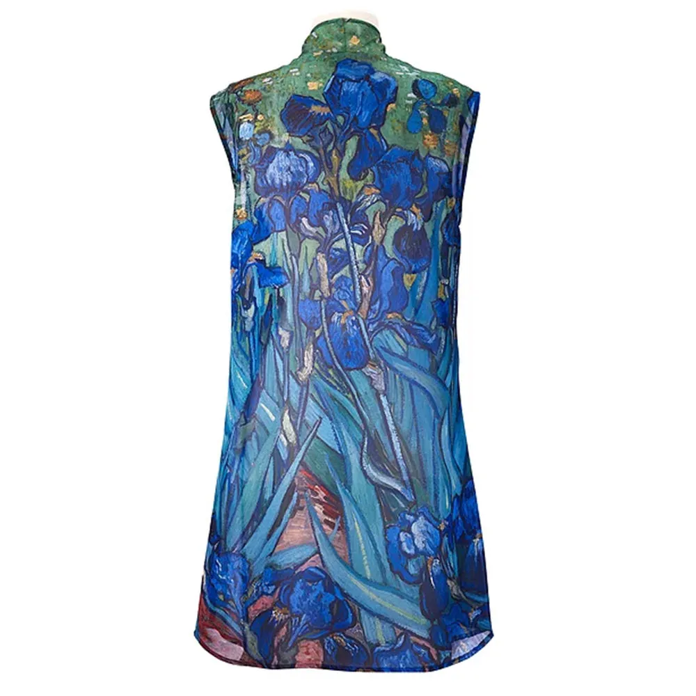 Van Gogh Irises Sheer Long Vest