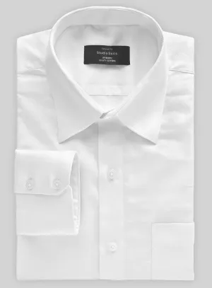 White Herringbone Cotton Shirt