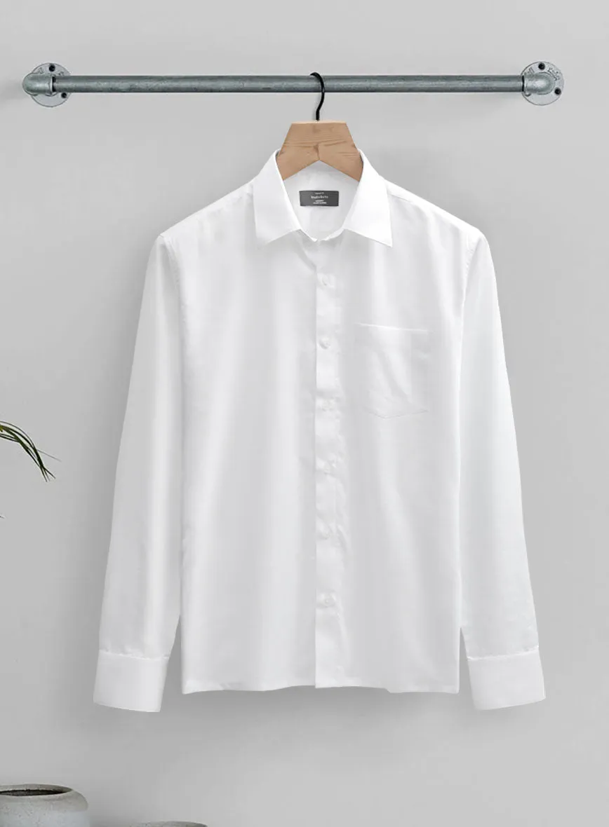 White Herringbone Cotton Shirt