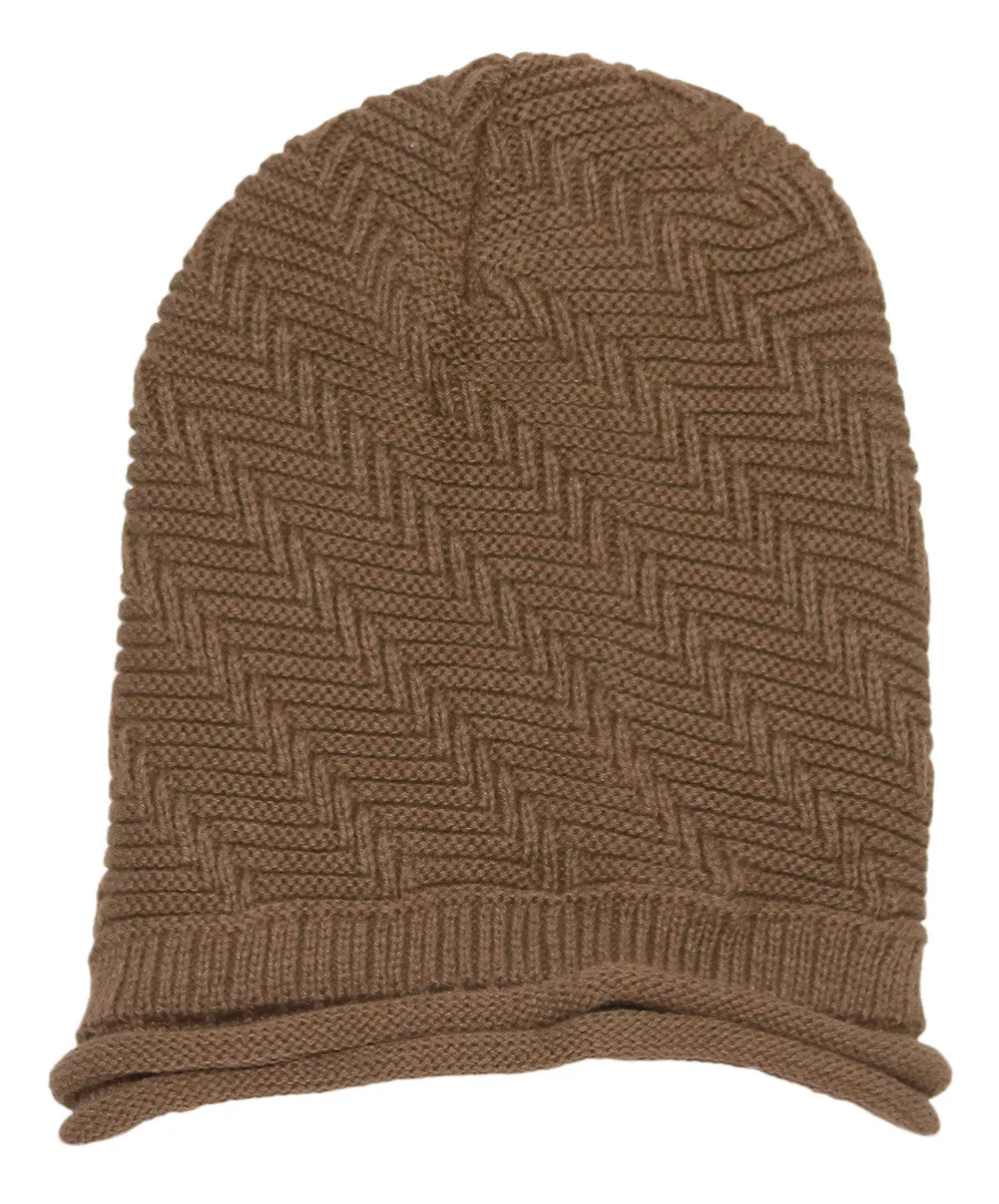 Winter Knitted Diagonal Beanie