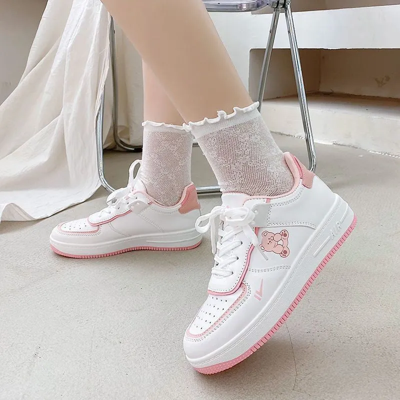 Womens Cute Bear Sneakers Comfortable Walking Shoes