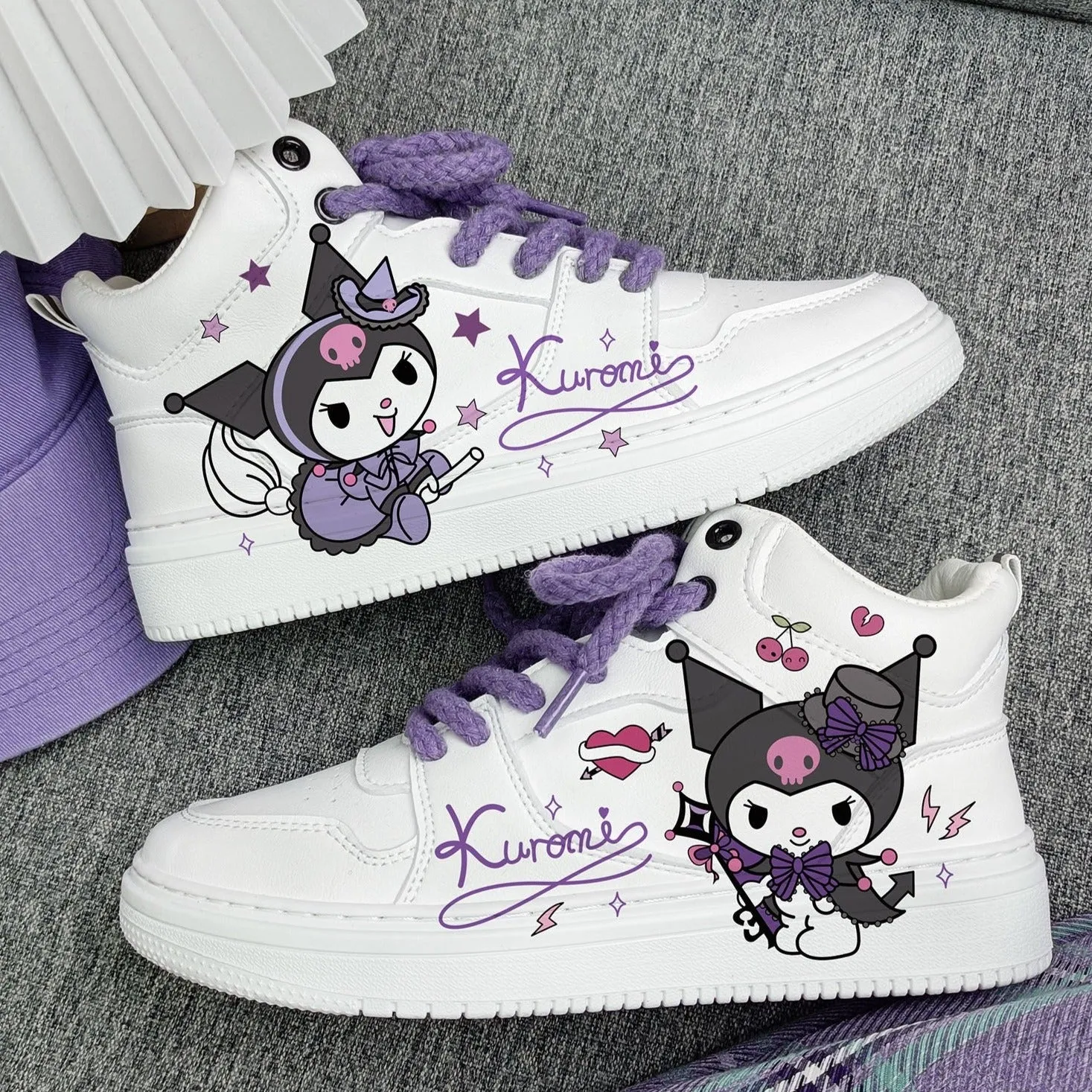 Womens Cute Kawaii Kulomi High-top Comfortable Sneakers