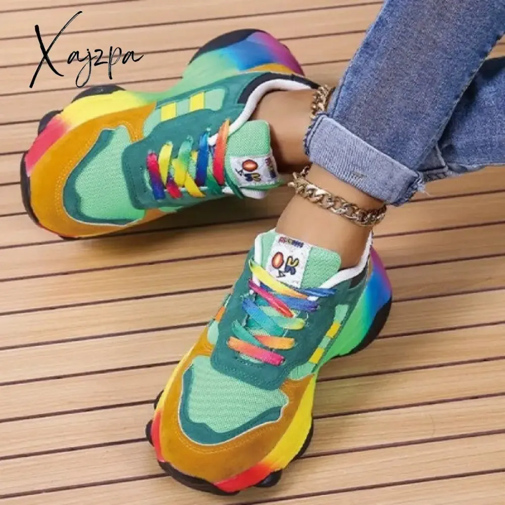 Xajzpa - Blue Casual Patchwork Round Comfortable Sport Shoes