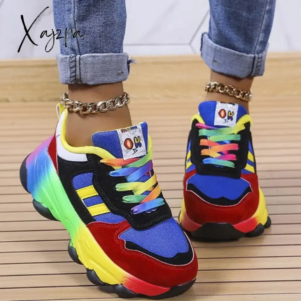 Xajzpa - Blue Casual Patchwork Round Comfortable Sport Shoes