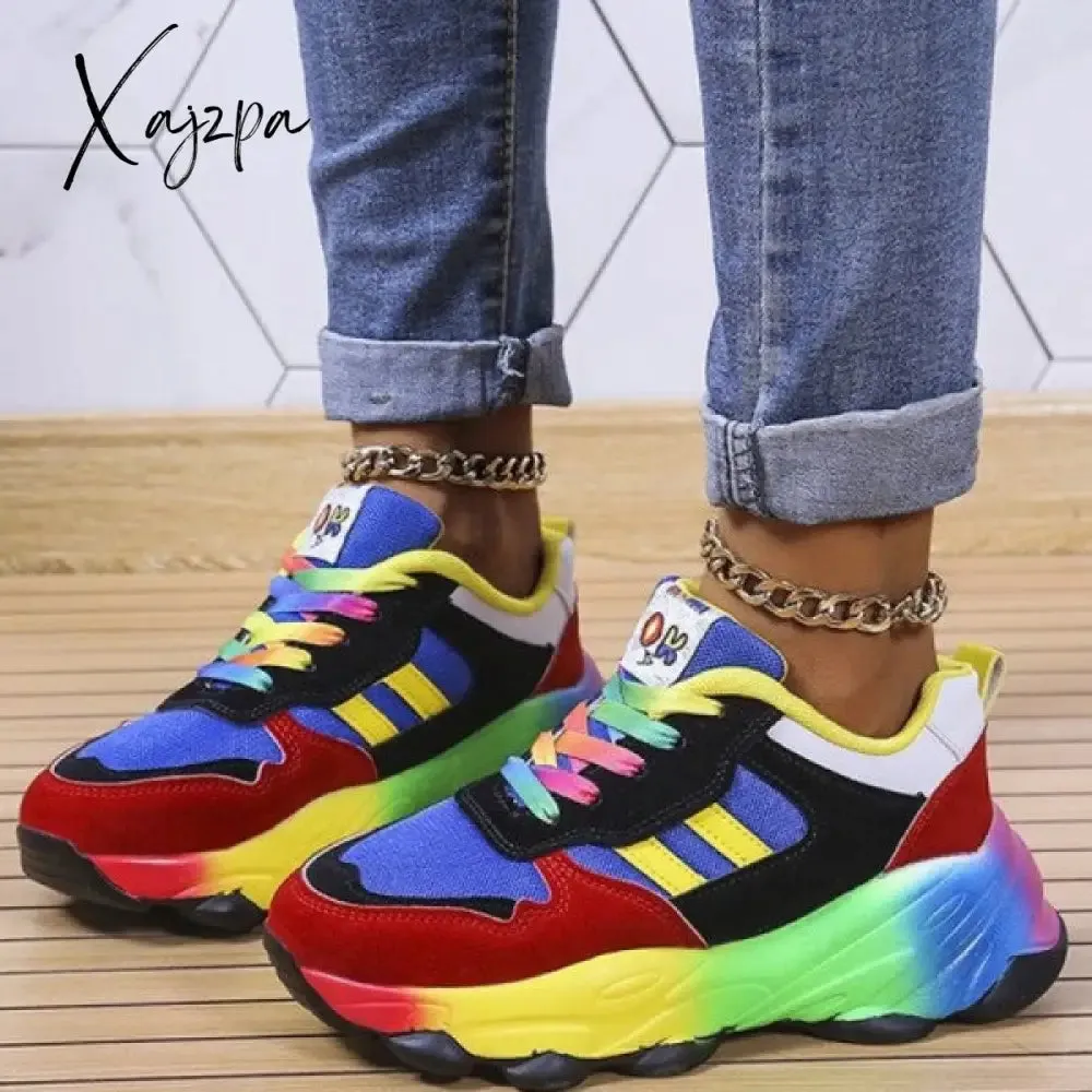 Xajzpa - Blue Casual Patchwork Round Comfortable Sport Shoes