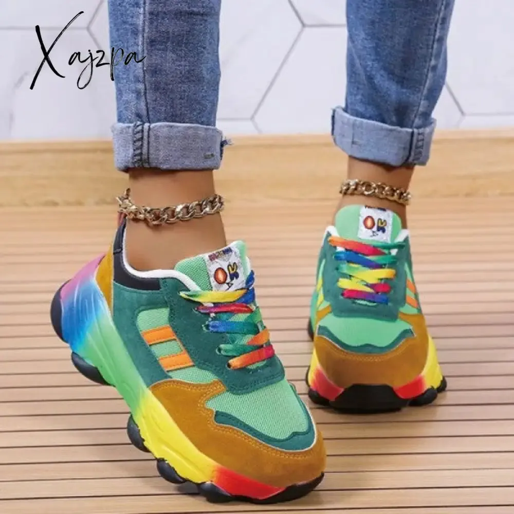 Xajzpa - Blue Casual Patchwork Round Comfortable Sport Shoes