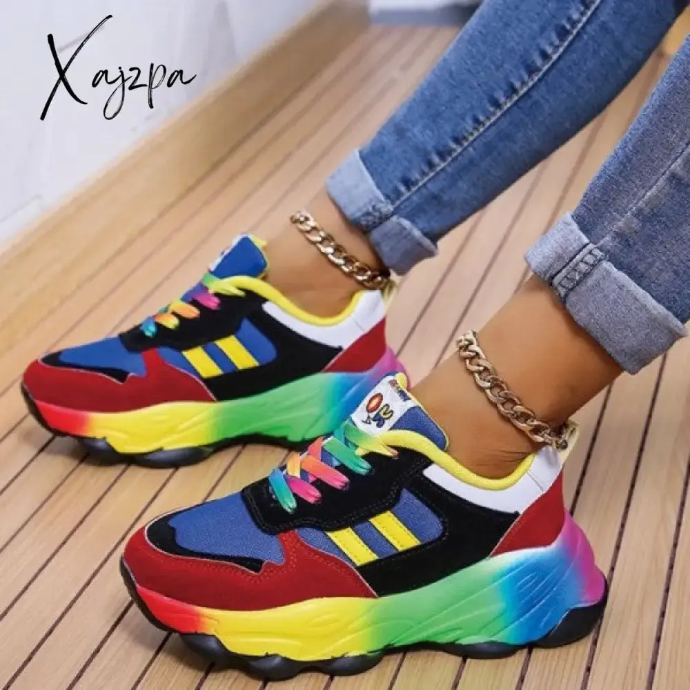 Xajzpa - Blue Casual Patchwork Round Comfortable Sport Shoes