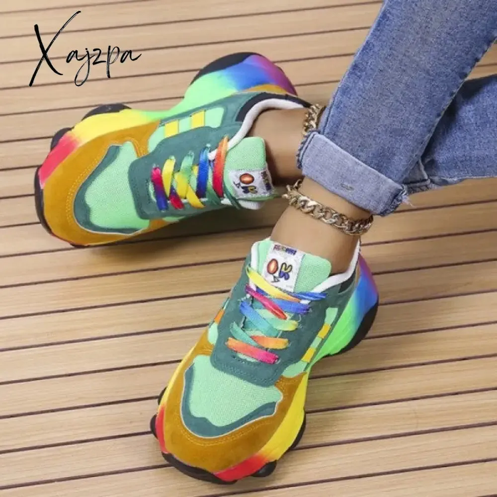 Xajzpa - Blue Casual Patchwork Round Comfortable Sport Shoes