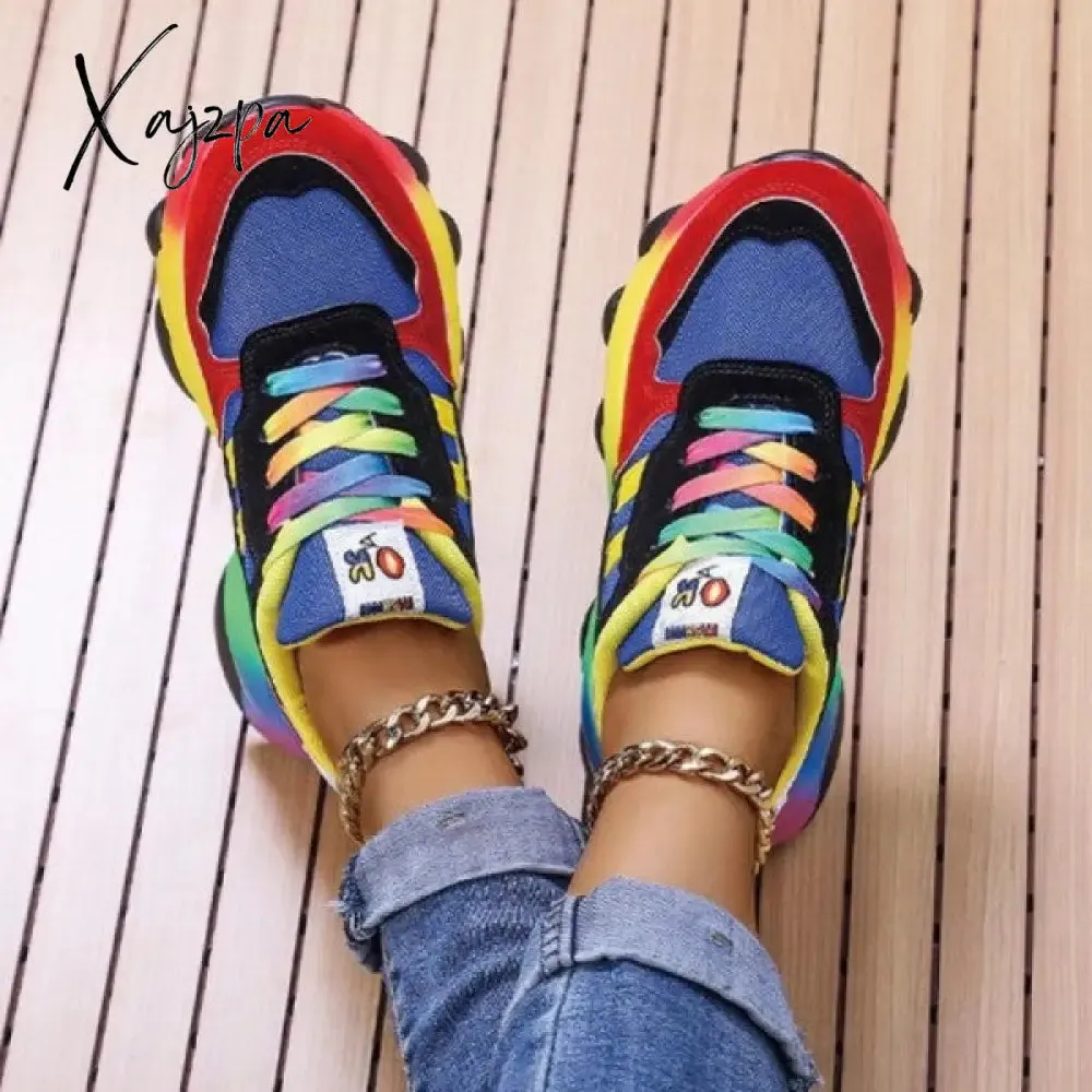 Xajzpa - Blue Casual Patchwork Round Comfortable Sport Shoes