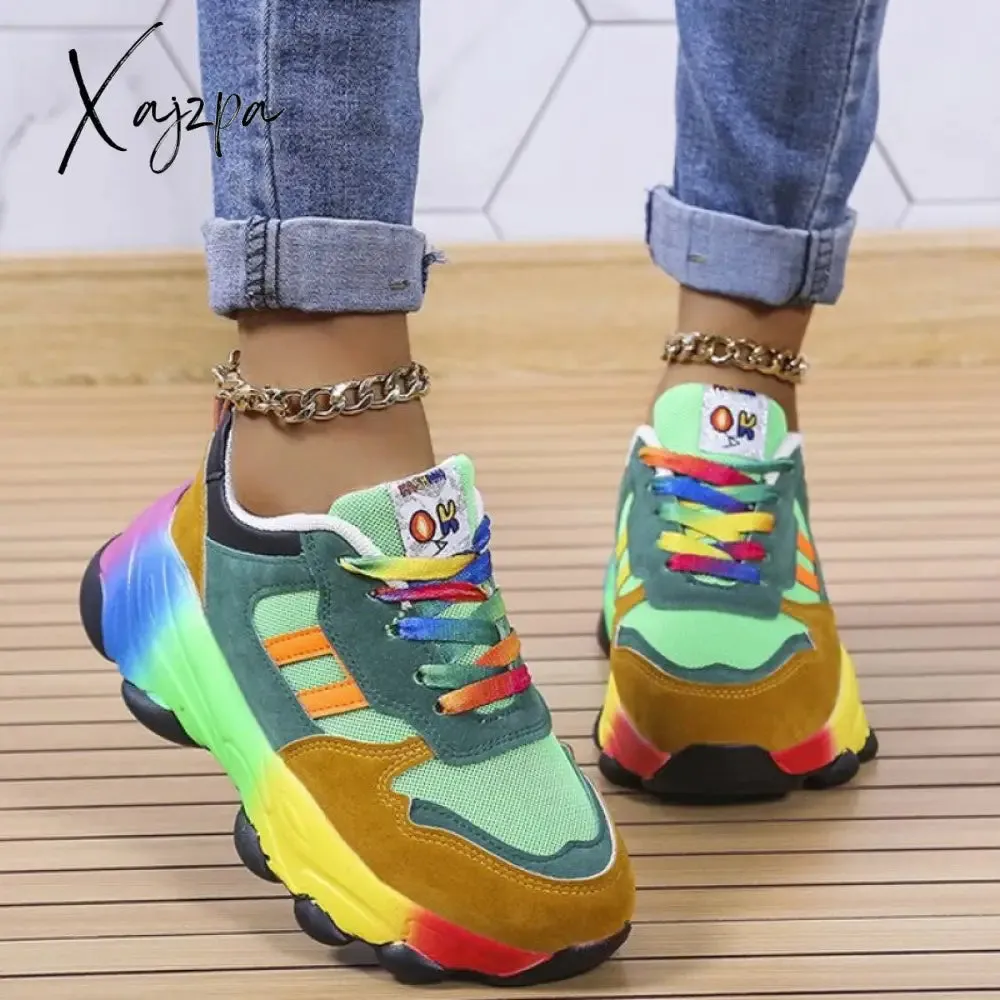 Xajzpa - Blue Casual Patchwork Round Comfortable Sport Shoes