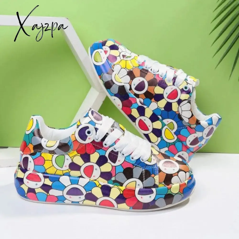 Xajzpa - White Casual Sportswear Daily Patchwork Printing Round Comfortable Out Door Sport Shoes