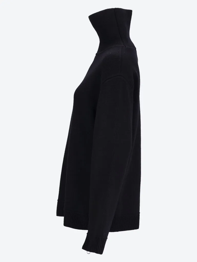 Zipped maxi mockneck sweater